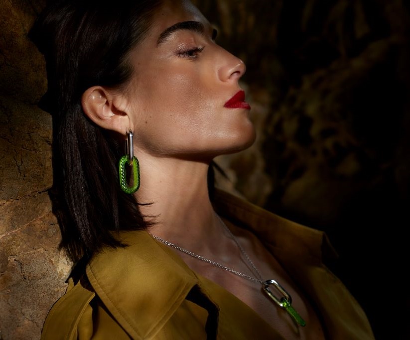 &quot;Empreinte Animale&quot; Earrings, Silver Plated (S)